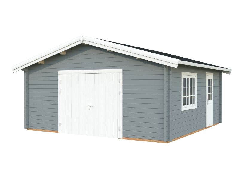 Palmako Garage ROGER 27,7 m² 70 mm  540x540 cm - ohne/mit Holztor - natur/farbig -