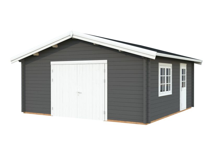 Palmako Garage ROGER 27,7 m² 70 mm  540x540 cm - ohne/mit Holztor - natur/farbig -