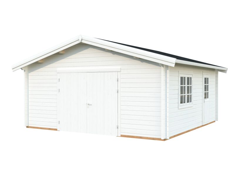Palmako Garage ROGER 27,7 m² 70 mm  540x540 cm - ohne/mit Holztor - natur/farbig -