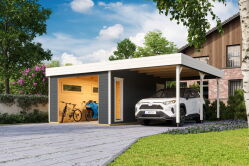 Lasita Maja Garage BAHAMAS ohne/mit TORE ISO 44 mm 660x540 cm, nature + farbig