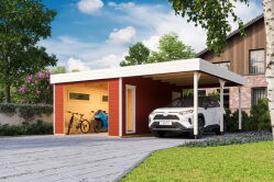 Lasita Maja Garage BAHAMAS ohne/mit TORE ISO 44 mm 660x540 cm, nature + farbig