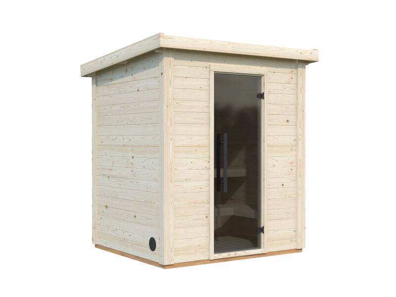 Palmako Saunahaus ELYS 2,6m², 180 x 160 cm, 44 mm Wandstärke, inkl. Fußboden