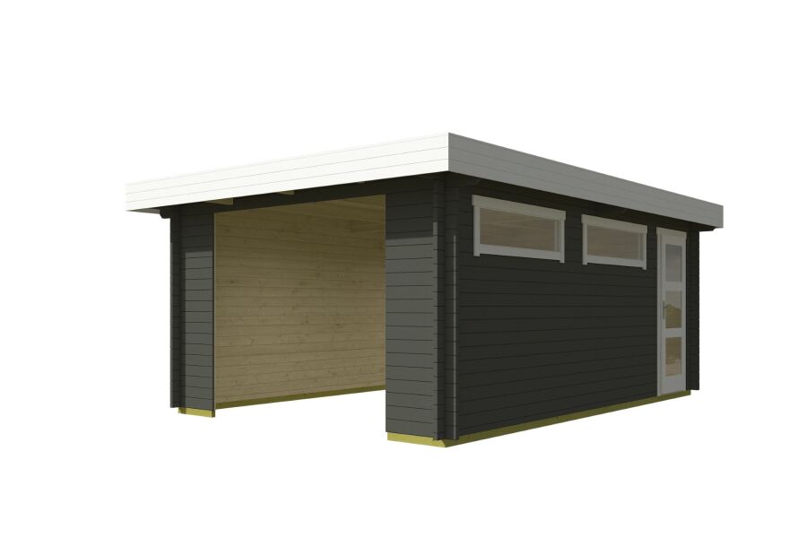 Lasita Maja Garage CANBERRA 44 mm 360x540 cm - ohne/mit Tor - natur/farbig -