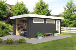 Lasita Maja Garage CANBERRA 44 mm 360x540 cm - ohne/mit Tor - natur/farbig -