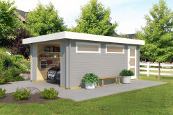 Lasita Maja Garage CANBERRA 44 mm 360x540 cm - ohne/mit Tor - natur/farbig -