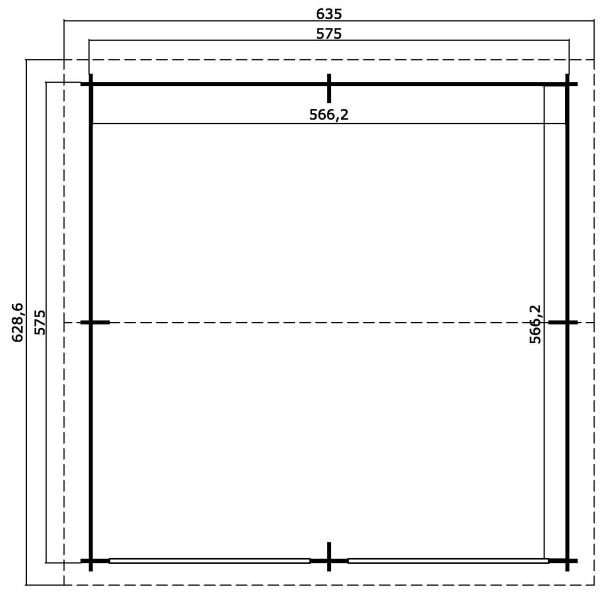 Lasita Maja Garage FALKLAND 44 cm 575x575 cm - ohne/mit Tor - natur/farbig -