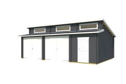 Lasita Maja Garage HAWAII 44 mm 520x780 cm - ohne/mit Holztor - natur/farbig -