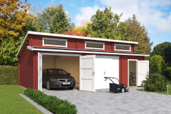 Lasita Maja Garage HAWAII 44 mm 520x780 cm - ohne/mit Holztor - natur/farbig -