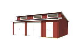Lasita Maja Garage HAWAII 44 mm 520x780 cm - ohne/mit Holztor - natur/farbig -