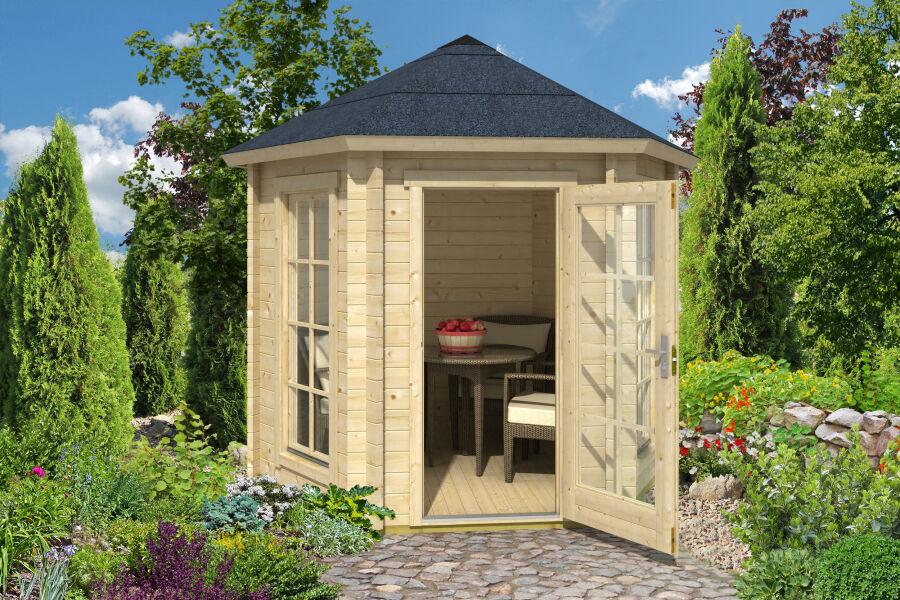 Lasitas Maja Pavillon INVERNESS 44 mm ISO 280x242 cm, natur + farbig