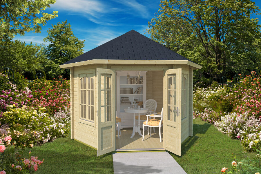 Lasita Maja Pavillon RIVERA 44 mm ISO 350x303 cm, naturbelassen