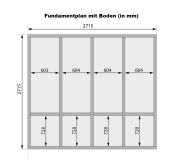 Karibu Saunahaus ARIS 3 - 276x276x232 cm 38 mm natur / Metall graualuminium / ohne Ofen
