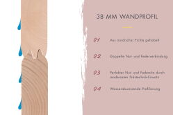 Karibu Saunahaus ARIS 3 - 276x276x232 cm 38 mm natur / Metall graualuminium / ohne Ofen