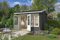 Lasita Maja Gartenhaus ALEX 44 mm ISO 300x250 cm, natur + farbig