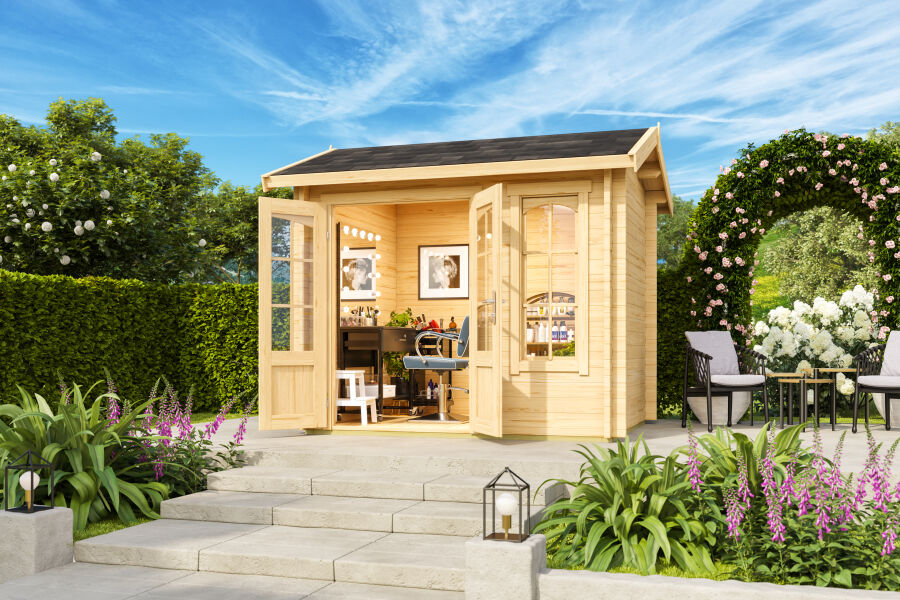 Lasita Maja Gartenhaus ALEX MINI 44 mm ISO 250x200 cm, natur + farbig