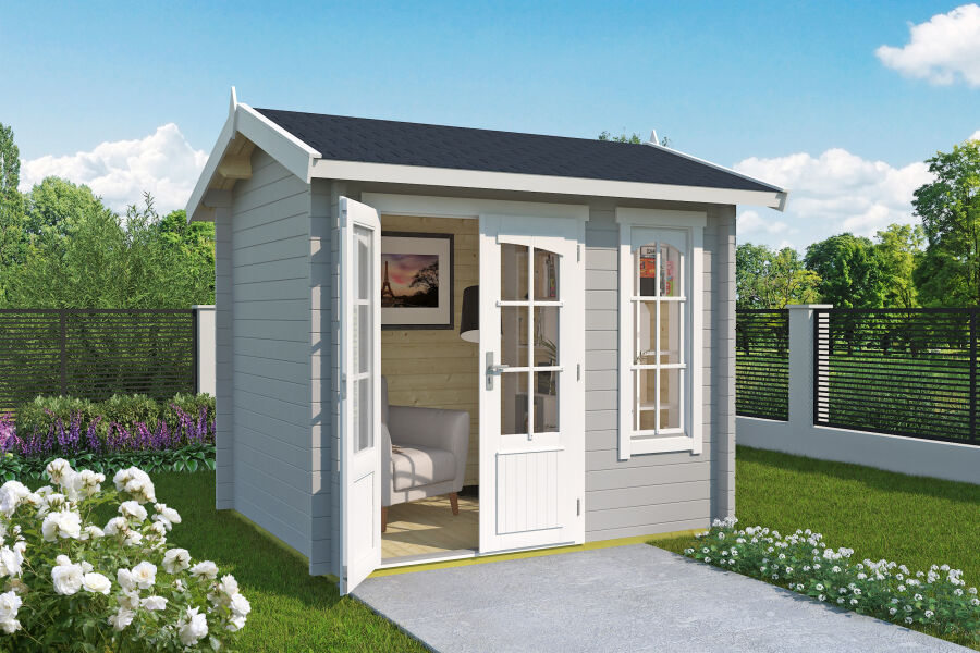 Lasita Maja Gartenhaus ALEX MINI 44 mm ISO 250x200 cm, natur + farbig
