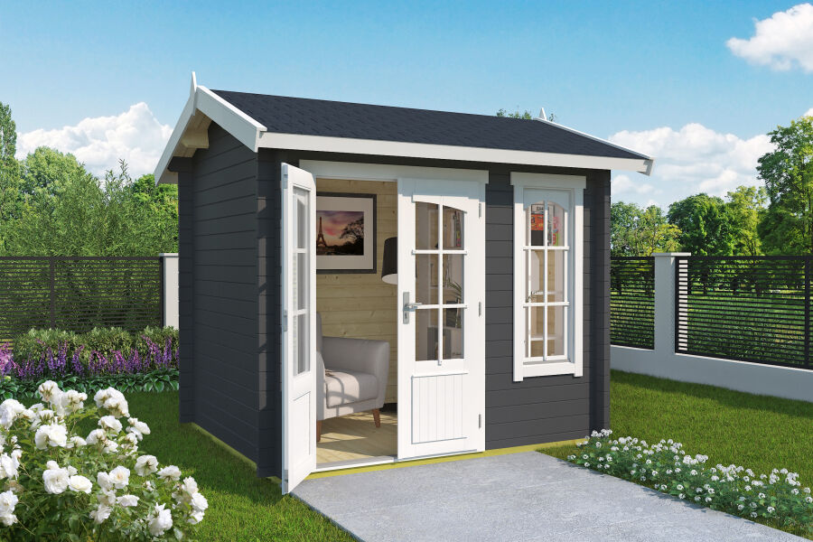 Lasita Maja Gartenhaus ALEX MINI 44 mm ISO 250x200 cm, natur + farbig