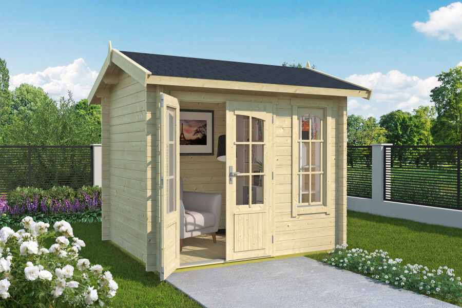 Lasita Maja Gartenhaus ALEX MINI 44 mm ISO 250x200 cm, natur + farbig