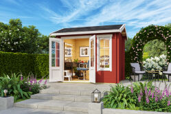 Lasita Maja Gartenhaus ALEX MINI 44 mm ISO 250x200 cm, natur + farbig