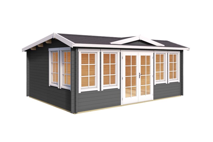 Lasita Maja Gartenhaus BALMORAL 44 mm ISO 530x380 cm, natur + farbig