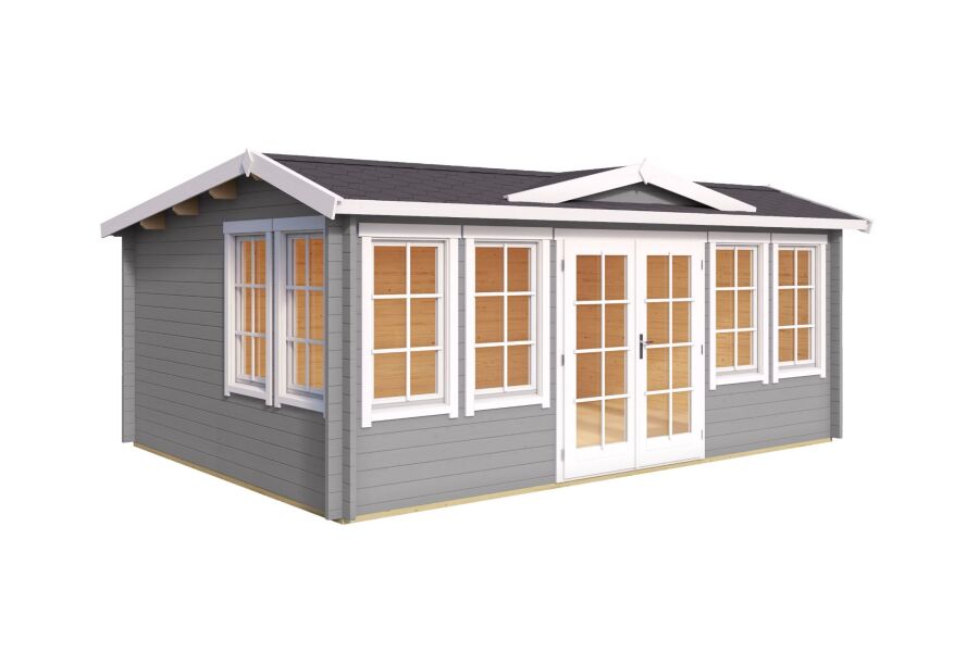 Lasita Maja Gartenhaus BALMORAL 44 mm ISO 530x380 cm, natur + farbig