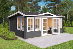 Lasita Maja Gartenhaus BALMORAL 44 mm ISO 530x380 cm, natur + farbig