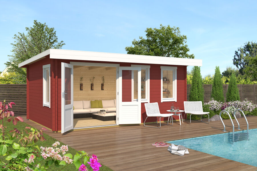 Lasita Maja Gartenhaus BARUDA 53 - 40 mm ISO 530x350 cm, natur + farbig