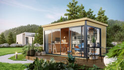 Lasita Maja Premium Gartenhaus DOMEO 4 - 44 mm ISO 438 x...