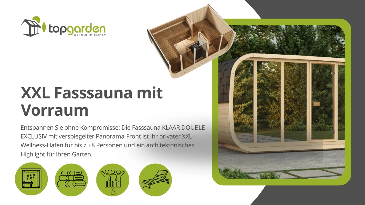 Luxus Fasssauna KLAAR Lifestyle